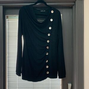 PattyBoutik Black Maternity w/silver button accents (Large)